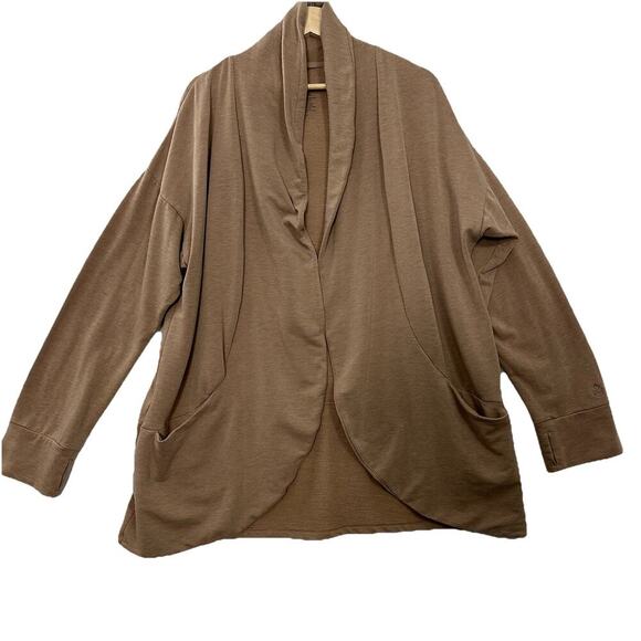 Cuddl Duds Cardigan Womens 2X/3X Beige Knit Pockets Lagenlook Cozycore Comfy - Picture 1 of 11